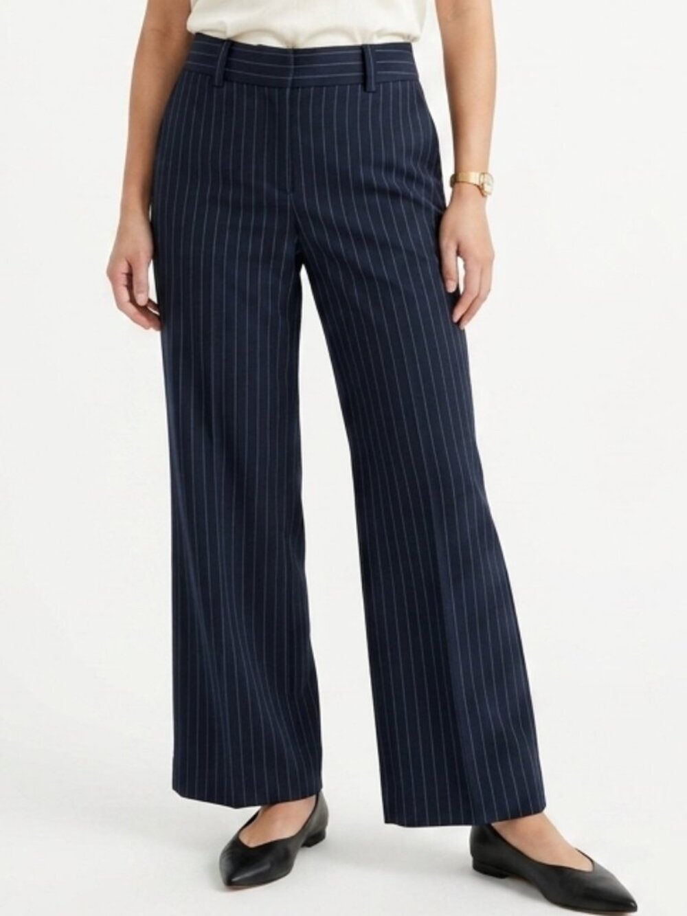 Simply Manakin Petite Navy Pinstripe Dress Pant- Sz.  10P
